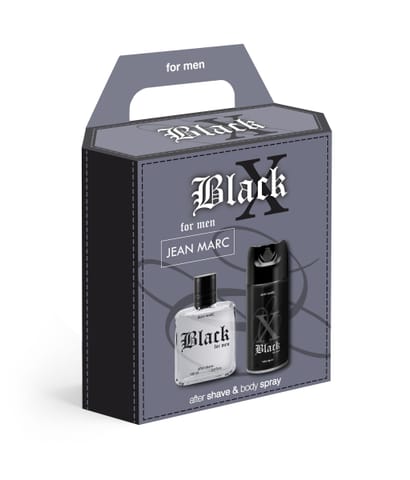 ⁨JEAN MARC X Black Zestaw prezentowy męski - dezodorant 150 ml + woda po goleniu 100 ml⁩ w sklepie Wasserman.eu