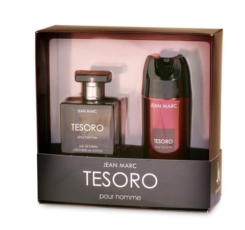 ⁨JEAN MARC Tesoro Zestaw prezentowy męski - woda toaletowa 100 ml + dezodorant 150 ml⁩ w sklepie Wasserman.eu