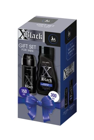 ⁨JEAN MARC X-Black Zestaw prezentowy męski - dezodorant 150 ml + żel pod prysznic 300 ml⁩ w sklepie Wasserman.eu