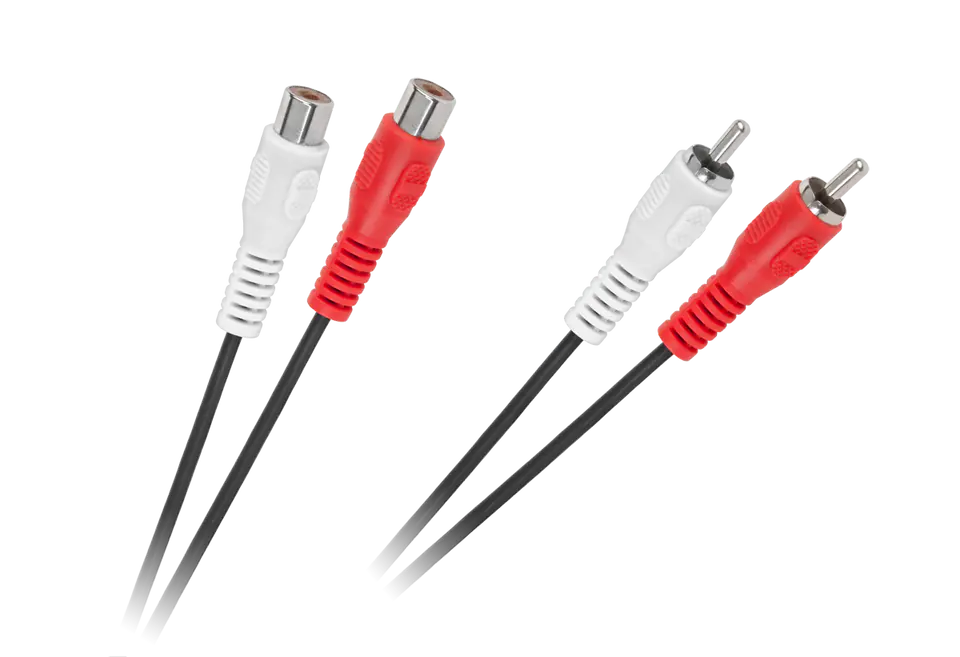 Kabel 2 x RCA wtyk - 2 x RCA gniazdo 5m w sklepie Wasserman.eu