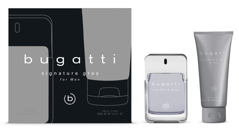 ⁨BUGATTI Zestaw prezentowy Signature Grey for Men ( woda toaletowa 100ml+żel pod prysznic 200ml)⁩ w sklepie Wasserman.eu