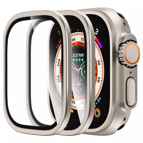 ⁨2x Szkło hartowane ramka do Apple Watch Ultra / Ultra 2 49mm na ekran Alogy Protector 9H Titanum⁩ w sklepie Wasserman.eu