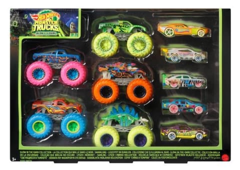 ⁨HOT WHEELS MONSTER TRUCK 1:64 GLOW-IN-THE-DARK 10-PACK HCB57⁩ at Wasserman.eu