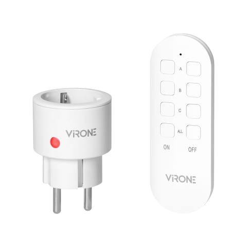 Zestaw bezprzewodowych gniazd MINI Schuko, sterowanych pilotem 1+1, 2300W w sklepie Wasserman.eu