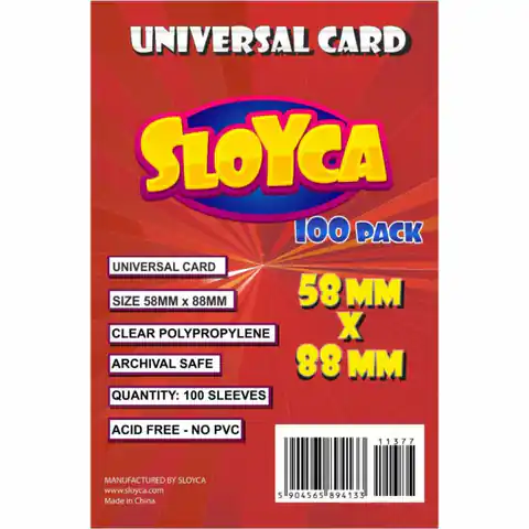 ⁨SLOYCA Koszulki Universal Card (58x88mm) 100 szt⁩ w sklepie Wasserman.eu
