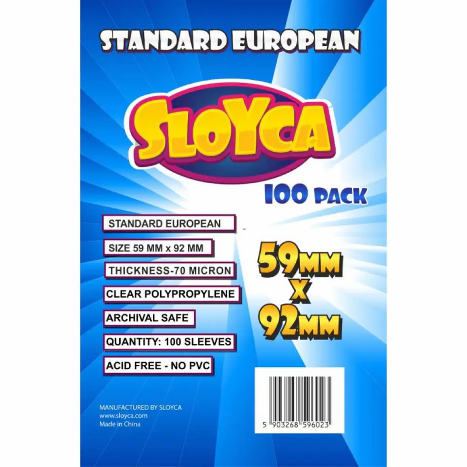 ⁨SLOYCA Koszulki Standard European (59x92mm) 100 szt⁩ w sklepie Wasserman.eu