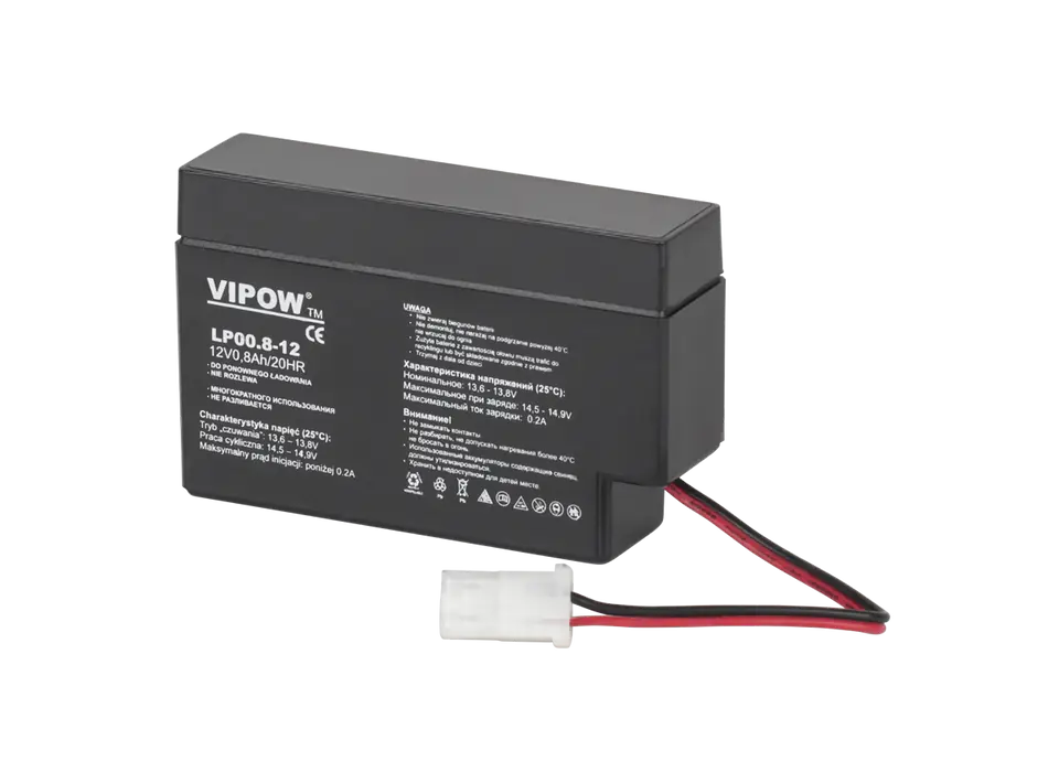 ⁨Gel battery VIPOW 12V 0.8Ah⁩ at Wasserman.eu