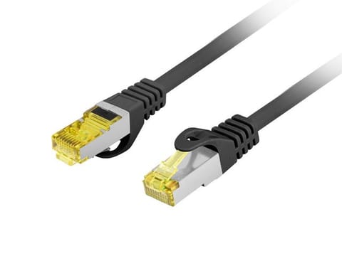 ⁨Patchcord kat.6a S/FTP LSZH CU 1m fluke passed czarny⁩ w sklepie Wasserman.eu