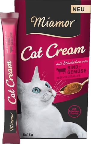 ⁨MIAMOR Cat Cream Beef - cat treats - 5x15g⁩ at Wasserman.eu