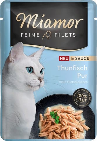 ⁨MIAMOR Fine Filets Tuna in sauce  - wet cat food - 100g⁩ at Wasserman.eu