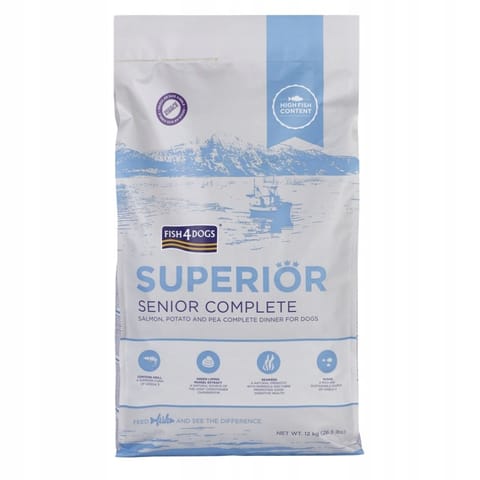 ⁨FISH4DOGS Superior Senior Complete Salmon - dry dog food - 12kg⁩ at Wasserman.eu