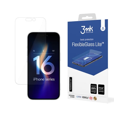 ⁨3mk FlexibleGlass Lite - Szkło hybrydowe do iPhone 16⁩ w sklepie Wasserman.eu