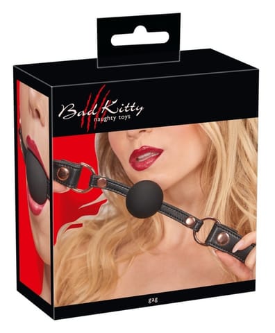 ⁨Black silicone gag ball Bad Kitty Wed. 4cm⁩ at Wasserman.eu