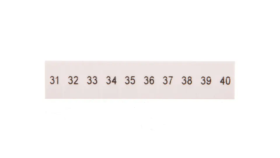 ⁨Oznacznik do złącz szynowych, opisówka ZB 5 numerowana od 31-40 kolor biały /10szt./⁩ w sklepie Wasserman.eu