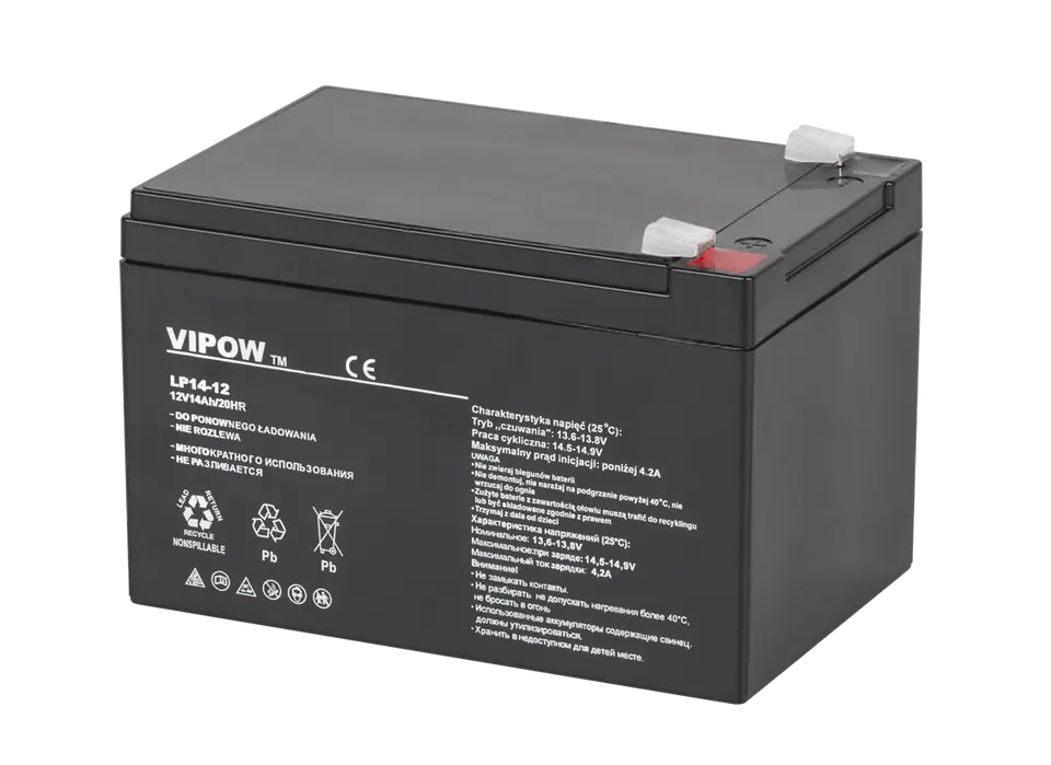 ⁨Gel battery VIPOW 12V 14Ah⁩ at Wasserman.eu