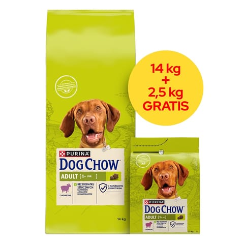⁨PURINA DOG CHOW ADULT Jagnięcina 14+2,5kg⁩ w sklepie Wasserman.eu