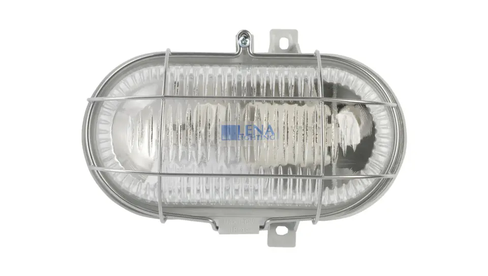 ⁨Oprawa kanałowa OVAL 1x100W E27 IIkl. 230V IP44 z siatka metal. wzmocnioną, kl. pryzmatyczny 100178⁩ w sklepie Wasserman.eu