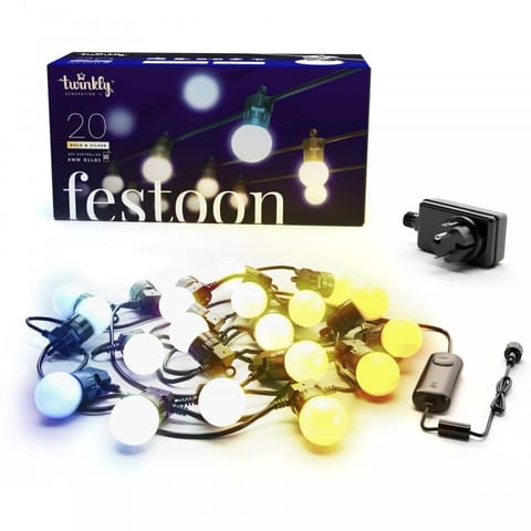 ⁨Light chain Twinkly Feston 20 bulbs AWW LED 10 m (TWF020GOP-BEU)⁩ at Wasserman.eu