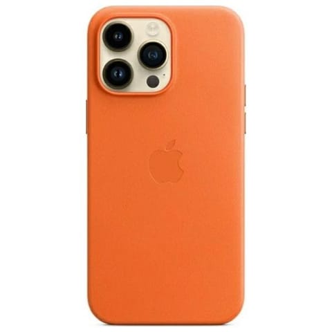 ⁨Etui Apple MPPR3FE/A iPhone 14 Pro Max    6.7" MagSafe pomarańczowy/orange Leather Case⁩ w sklepie Wasserman.eu