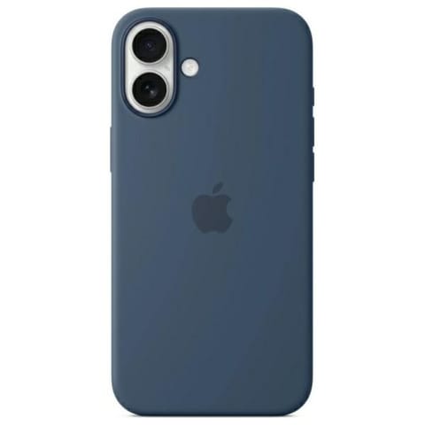 ⁨Silicone case with MagSafe for iPhone 16 - denim⁩ at Wasserman.eu