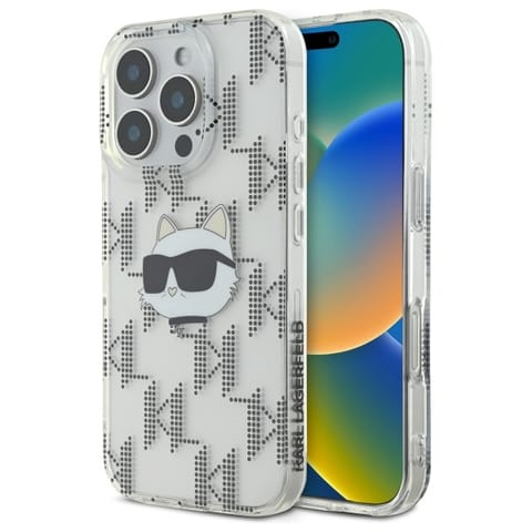 ⁨Karl Lagerfeld KLHCP16LHKLPCHT iPhone 16 Pro 6.3" przezroczysty/transparent hardcase IML Choupette Head Electroplated⁩ w sklepie Wasserman.eu