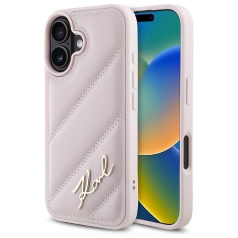 ⁨Karl Lagerfeld KLHCP16SPQDSMGP iPhone 16 6.1" różowy/pink hardcase Quilted Signature⁩ w sklepie Wasserman.eu