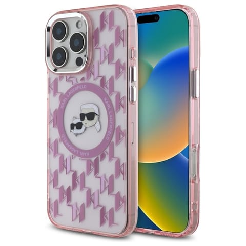 ⁨Karl Lagerfeld KLHMP16XHMCKMHP iPhone 16 Pro Max 6.9" różowy/pink IML Monogram Karl&Choupette Head MagSafe⁩ w sklepie Wasserman.eu