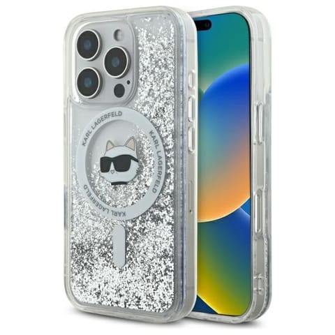 ⁨Karl Lagerfeld KLHMP16LLGCHSGH iPhone 16 Pro 6.3" hardcase transparent Liquid Glitter Choupette Head Magsafe⁩ w sklepie Wasserman.eu