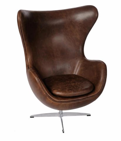 ⁨Armchair Egg brown dark vintage Premium⁩ at Wasserman.eu