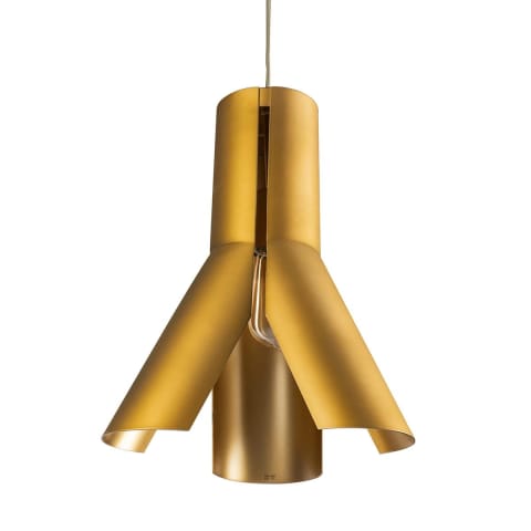 ⁨Złota Lampa wisząca Origami Design No.1 (Kolor Złoty, Możliwość ściemniania tak)⁩ w sklepie Wasserman.eu
