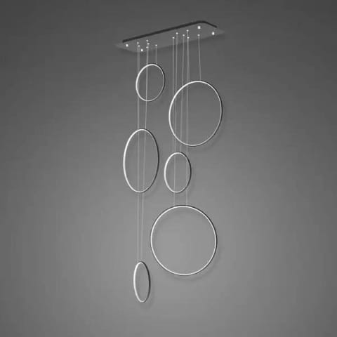 ⁨Lampa wisząca Ledowe Okręgi No.8 czarny 90cm 4k (Barwa światła barwa dzienna, Kierunek padania światła do wewnątrz, Kolor Czarny, Możliwość ściemniania nie)⁩ w sklepie Wasserman.eu