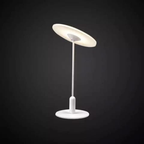 Mimalistyczna lampa LED stołowa – VINYL T (Barwa światła delikatnie ciepła, Kolor biały matowy) w sklepie Wasserman.eu