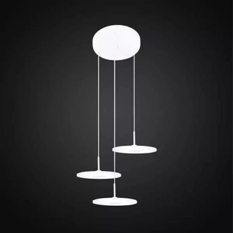 ⁨Mimalistyczna lampa wisząca LED – VINYL 3 (Barwa światła delikatnie ciepła, Kolor biały matowy)⁩ w sklepie Wasserman.eu