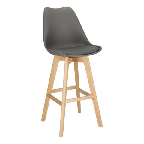 ⁨Norden bar stool wood high PP dark grey (Dark colour)⁩ at Wasserman.eu