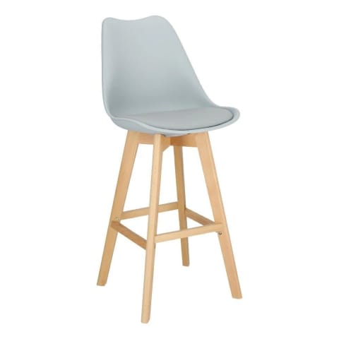 ⁨Norden wood high PP bar stool grey (grey colour)⁩ at Wasserman.eu