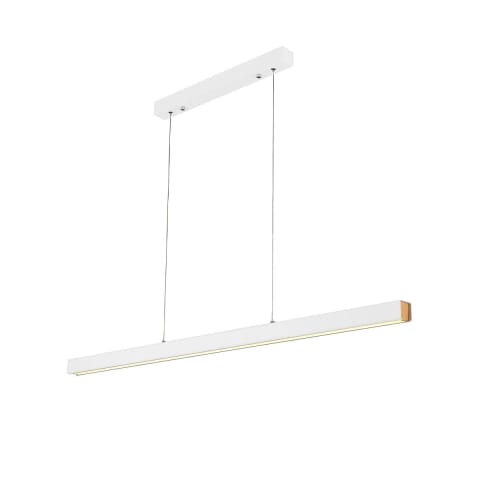 ⁨Lampa wisząca Linear 100cm biała 3k (Barwa światła delikatnie ciepła, Kolor Drewno, Możliwość ściemniania nie)⁩ w sklepie Wasserman.eu