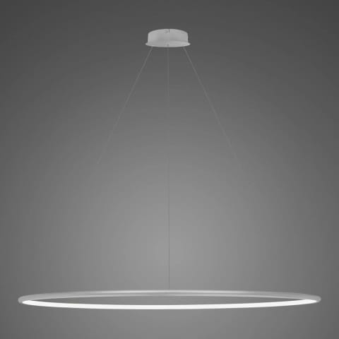 ⁨Lampa wisząca Ledowe Okręgi No.1 150cm 4k srebrna (Barwa światła barwa dzienna, Kierunek padania światła do wewnątrz, Kolor srebrny, Możliwość ściemniania nie)⁩ w sklepie Wasserman.eu