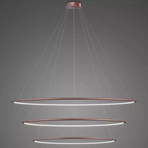 ⁨Lampa wisząca Ledowe Okręgi No.3 150cm 4k Różowe Złoto (Barwa światła barwa dzienna, Kierunek padania światła do wewnątrz, Kolor różowe złoto, Możliwość ściemniania nie)⁩ w sklepie Wasserman.eu