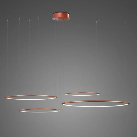 ⁨Lampa wisząca Ledowe Okręgi No.4 100cm 4k miedziana Dali (Barwa światła dzienna, Kolor miedziany, Możliwość ściemniania tak)⁩ w sklepie Wasserman.eu