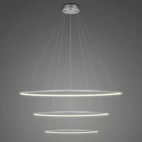 ⁨Lampa wisząca Ledowe Okręgi No.3 80cm 4k srebrna ściemnialna (Barwa światła barwa dzienna, Kierunek padania światła do wewnątrz, Kolor srebrny, Możliwość ściemniania tak)⁩ w sklepie Wasserman.eu