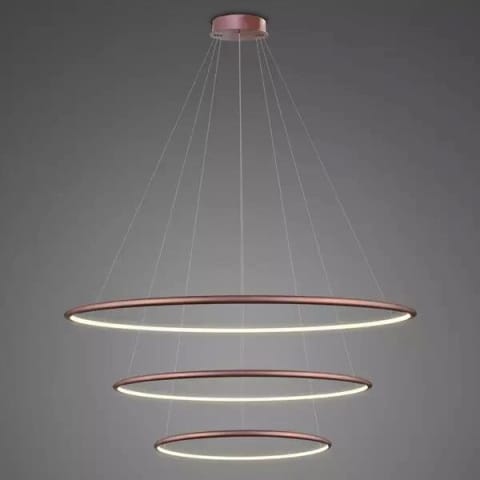 ⁨Lampa wisząca Ledowe Okręgi No.3 80cm 3k Różowe Złoto Dali (Barwa światła delikatnie ciepła, Kolor różowe złoto, Możliwość ściemniania tak)⁩ w sklepie Wasserman.eu