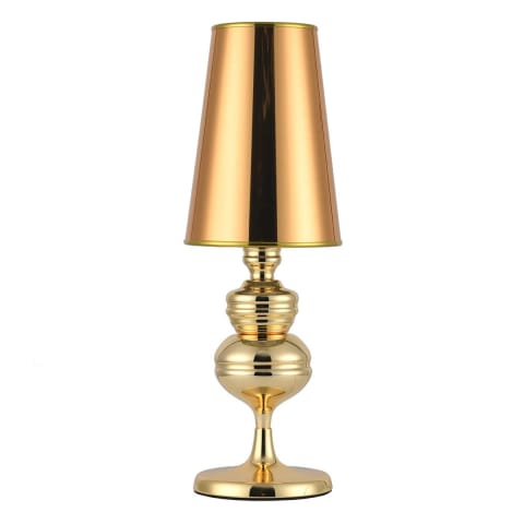 ⁨Lampa stołowa QUEEN złota 18 cm (Kolor Złoty)⁩ w sklepie Wasserman.eu