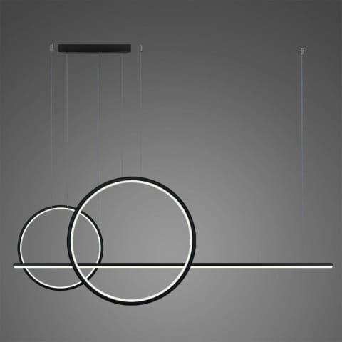 ⁨Lampa wisząca Linea No.4 60/40cm czarna 3k (Barwa światła delikatnie ciepła, Kolor Czarny, Możliwość ściemniania nie)⁩ w sklepie Wasserman.eu