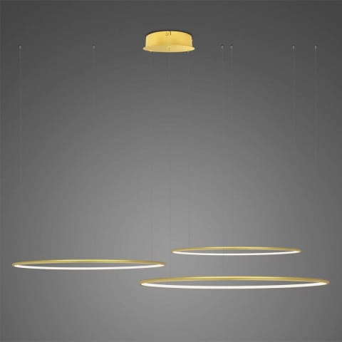 ⁨Lampa wisząca Ledowe Okręgi No.3  Φ100 cm in 3k złota  Altavola Design (Barwa światła barwa ciepła, Kolor Złoty, Możliwość ściemniania nie)⁩ w sklepie Wasserman.eu