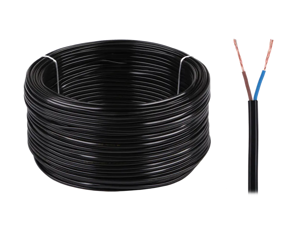 Kabel elektryczny OMYp 2x0,75 300/300V czarny w sklepie Wasserman.eu