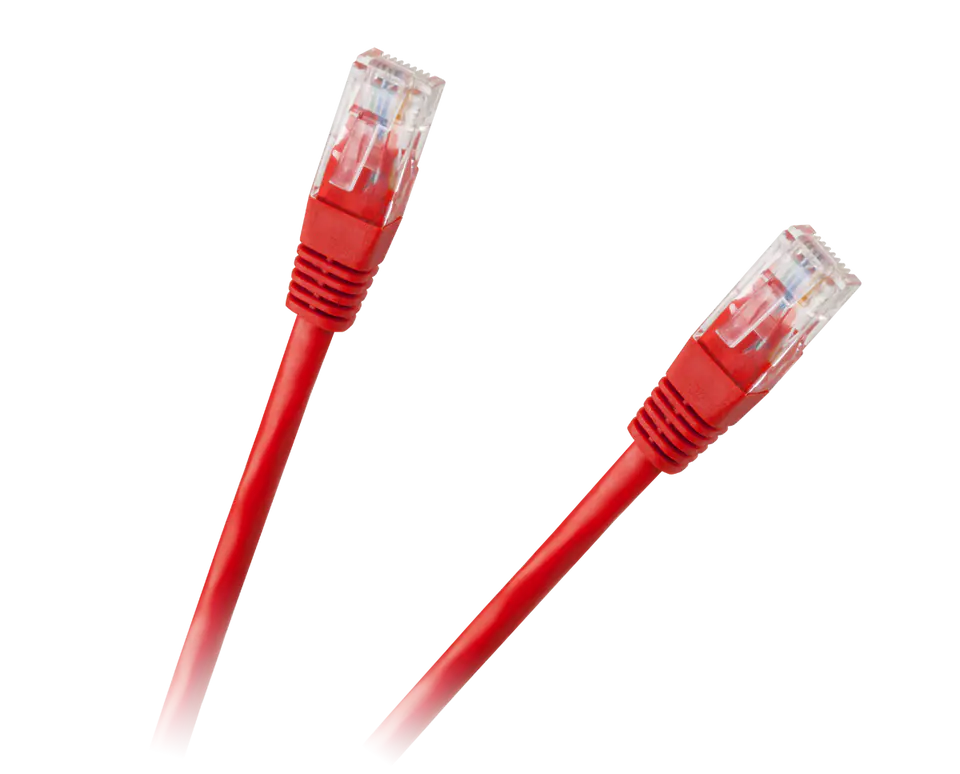 ⁨Patchcord kabel UTP 8c wtyk-wtyk 0,5m CCA czerwony⁩ w sklepie Wasserman.eu