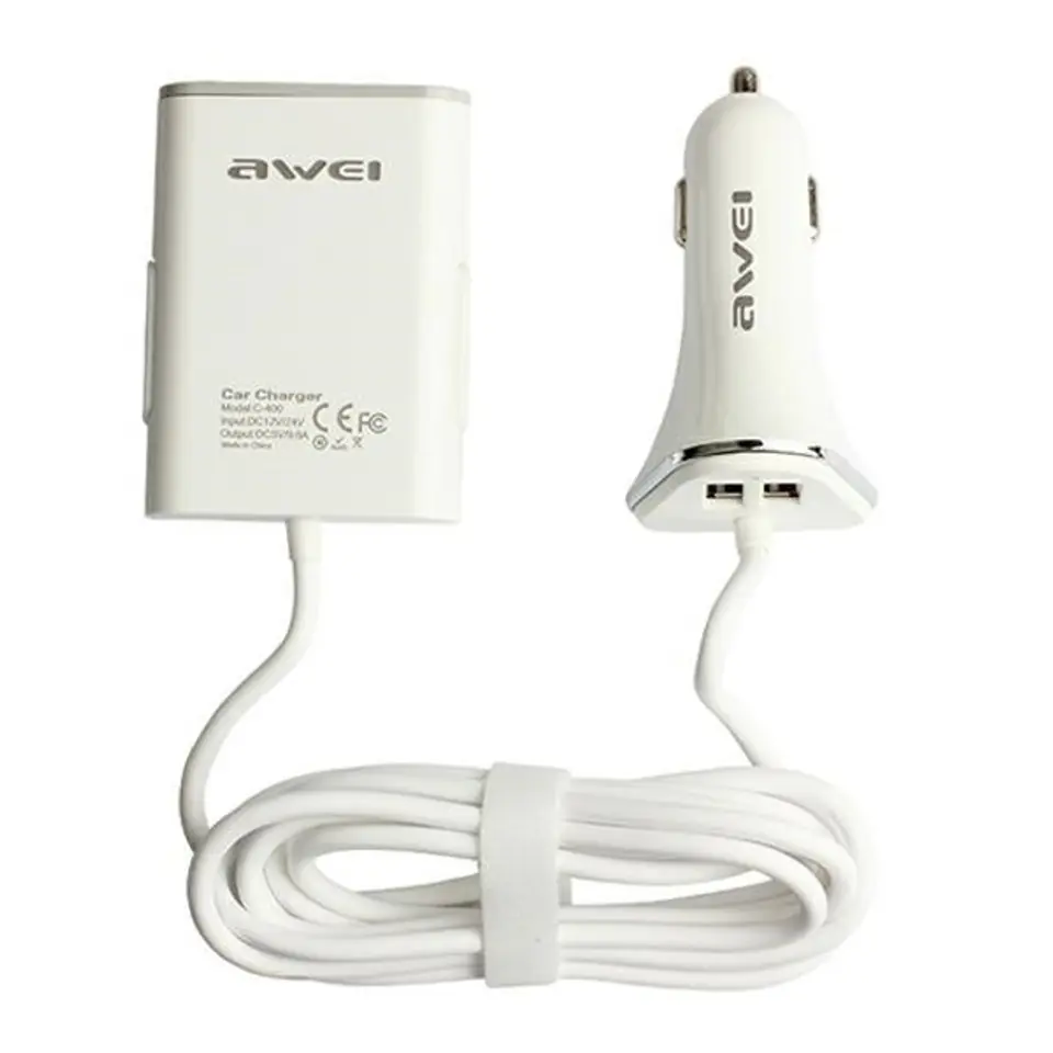 ⁨AWEI ład. sam. C-400 9.6A 4xUSB High Speed biały/white⁩ w sklepie Wasserman.eu