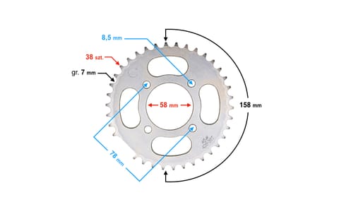 ⁨Zębatka tylna 38/428 Classic 125⁩ w sklepie Wasserman.eu