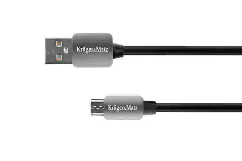 ⁨Kabel USB - micro USB wtyk-wtyk 1.0m Kruger&Matz⁩ w sklepie Wasserman.eu