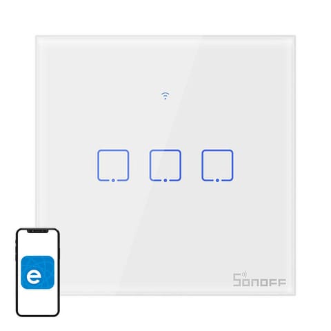 ⁨Sonoff T0 EU TX WiFi Touch Light Switch (3-channel)⁩ at Wasserman.eu